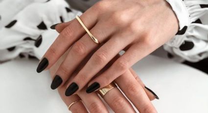 Uñas negras nail art: cuatro diseños elegantes con punta almendra y ovalada