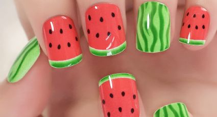 Uñas de primavera: 3 refrescantes nail art frutales con baño de acrílico