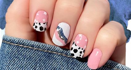 Seis Nail Arts cow print para las amantes del estilo campestre