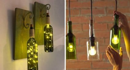 Proyectos DIY sostenibles: lámparas hechas con botellas de vidrio recicladas