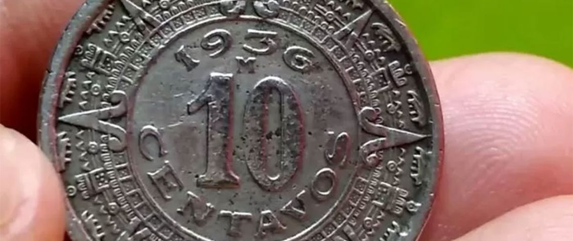 Tesoro numismático: descubre por qué la moneda de 10 centavos del calendario azteca vale 1 millón