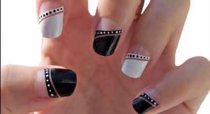 Elegancia monocromática: diseños sencillos de uñas en blanco y negro