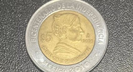Tesoro numismático: la moneda de 5 pesos de Josefa Ortiz de Domínguez que vale una fortuna