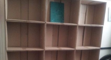 ¡Manos a la obra! Recicla cajas de cartón en estanterías que se instalan sin clavos