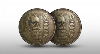 El error de doble cara: la moneda de 100 pesos de Venustiano Carranza que vale una fortuna