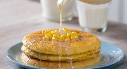 Si te gustan los elotes, estos pancakes son una manera diferente de disfrutarlos en casa