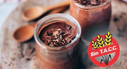 Una sabrosa mousse de chocolate: sin TACC ni azúcar para disfrutar de un postre suave y sin culpas