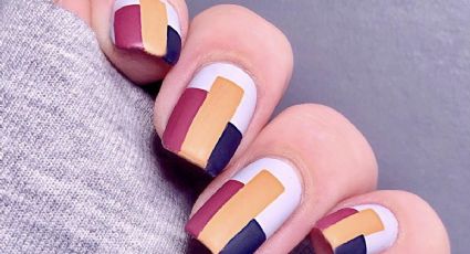 Para salir de los típicos marrones y borgoñas, el diseño de Nail Art a todo color que queda bien todo el año