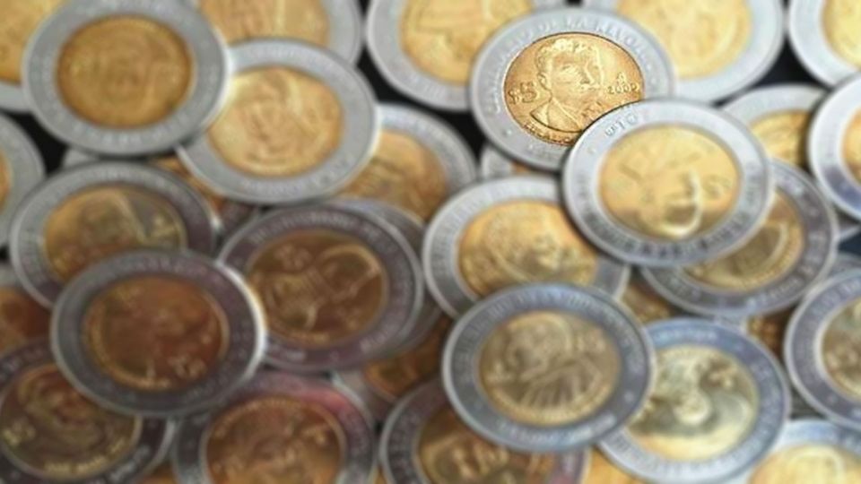 Monedas de 5 pesos mexicanos. Fuente: (Instagram)
