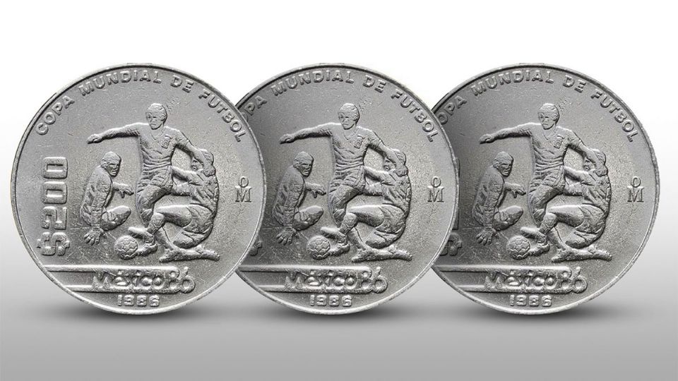 Moneda de 200 pesos del Mundial 1986. Fuente: (Instagram)