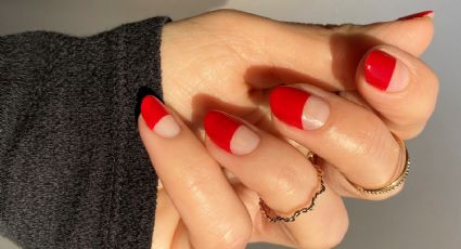 Si lo tuyo son los esmaltes rojos apunta la tendencia moon: un Nail Art clásico para las más elegantes