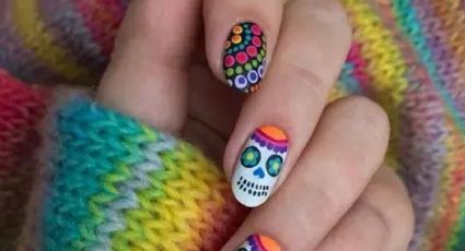 Adelantamos 5 diseños de Nail Art delicados y bonitos: manicura de catrinas para el Día de Muertos